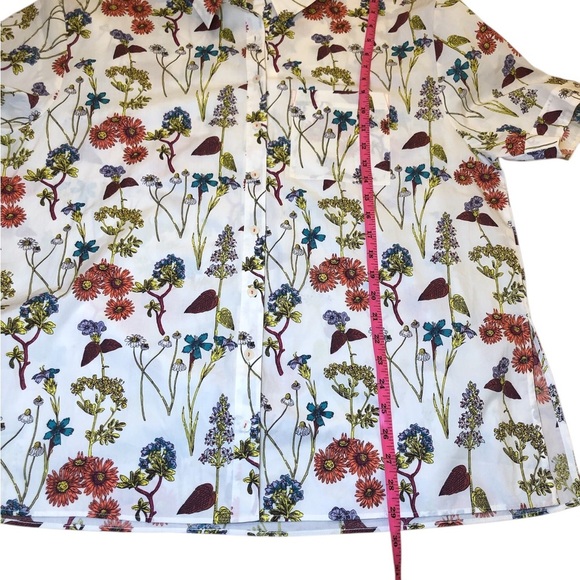 By Anthropologie floral oversized Short-Sleeve Pajama Top size M - Picture 9 of 9